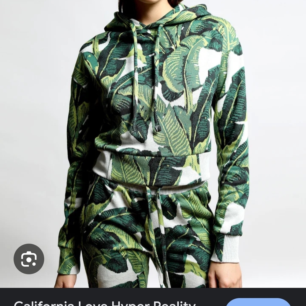 Twenty Green Leaf Patterned Hoodie
